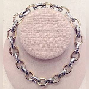 DAVID YURMAN XL SS/18k Oval Link Necklace. Excellent Condition. 16” ***